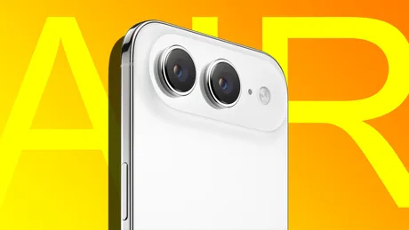 Detaliu al camerei ultrawide de pe iPhone Air 2, cu un design elegant.