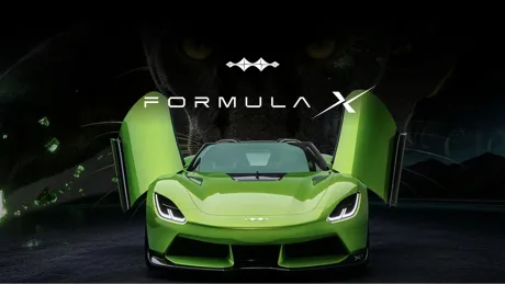 Mașina sport Formula X cu design inspirat de ghepard, prezentată la Beijing 2026.