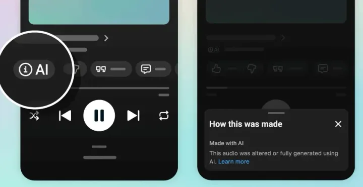 YouTube introduce eticheta pentru muzica generată cu inteligență artificială.