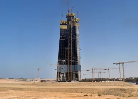 Turnul JEC din Jeddah, în construcție, se apropie de 100 de etaje.