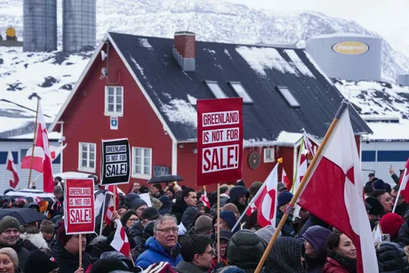Protest împotriva influenței americane în Groenlanda.