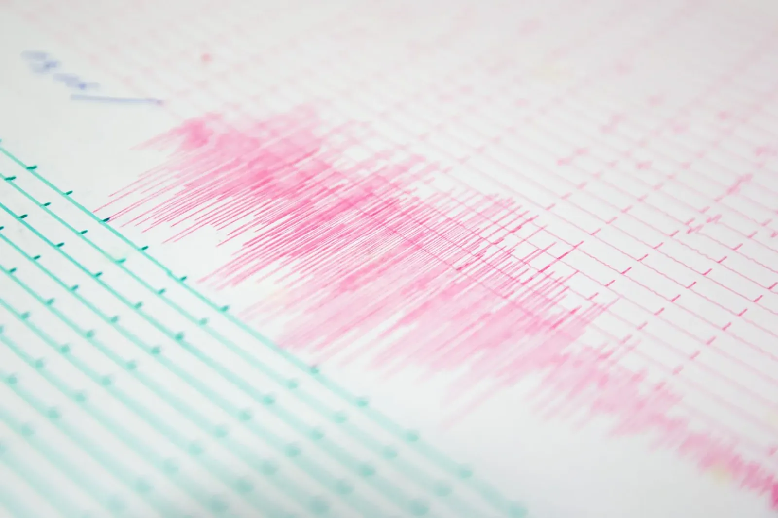 Grafic seismografic ce ilustrează activitatea seismică recentă din Buzău.