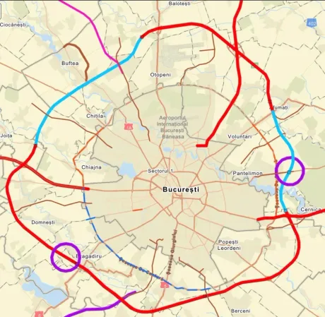 Lotul 3 al autostrăzii A0 Nord între Afumați și Pantelimon.