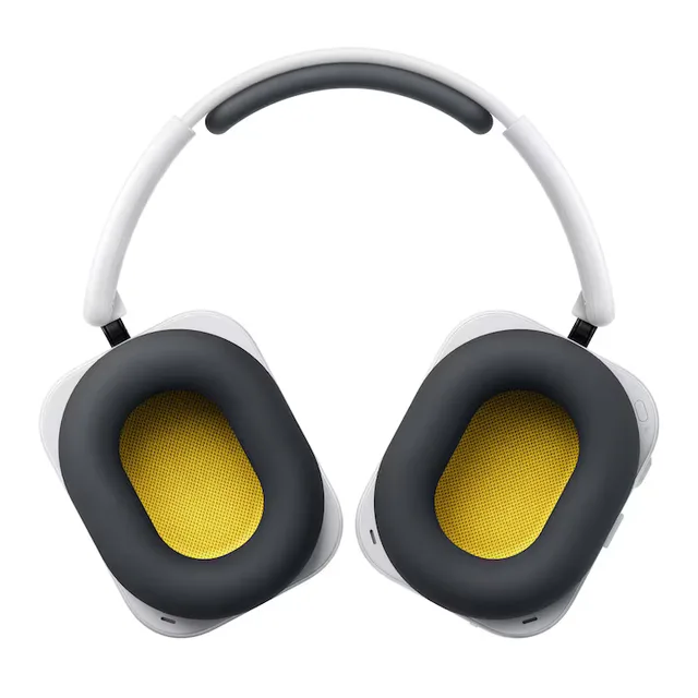 Căști over-ear galbene cu design modern și confort sporit.