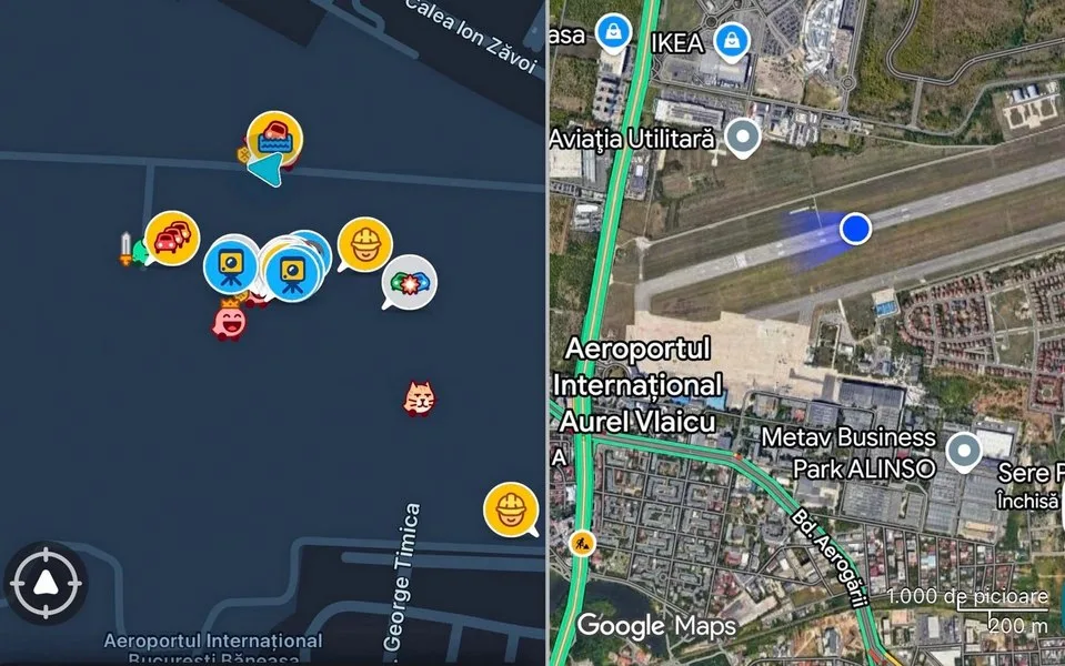 Utilizatori din București se confruntă cu erori de localizare GPS pe aplicații de navigație.