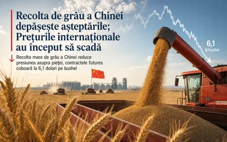 Recolta de grâu din China crește, influențând prețurile internaționale.