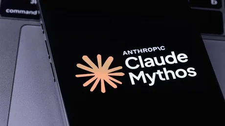 Logo-ul Anthropic pentru Mythos Preview pe un fundal întunecat.