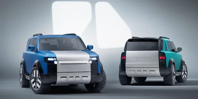 Freelander electric cu un aspect robust și uși deschise.