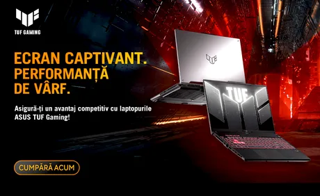 Laptopuri ASUS TUF cu performanțe excelente pentru gaming la prețuri reduse.