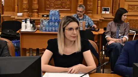 Diana Buzoianu în timpul audierilor din Parlament pentru Ministerul Mediului.
