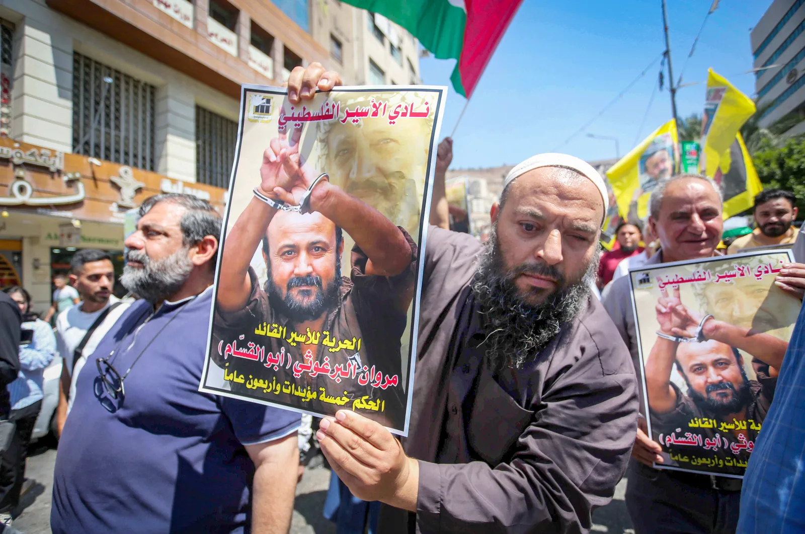 Protest împotriva lui Mahmoud Abbas, cu susținători ai lui Marwan Barghouti.