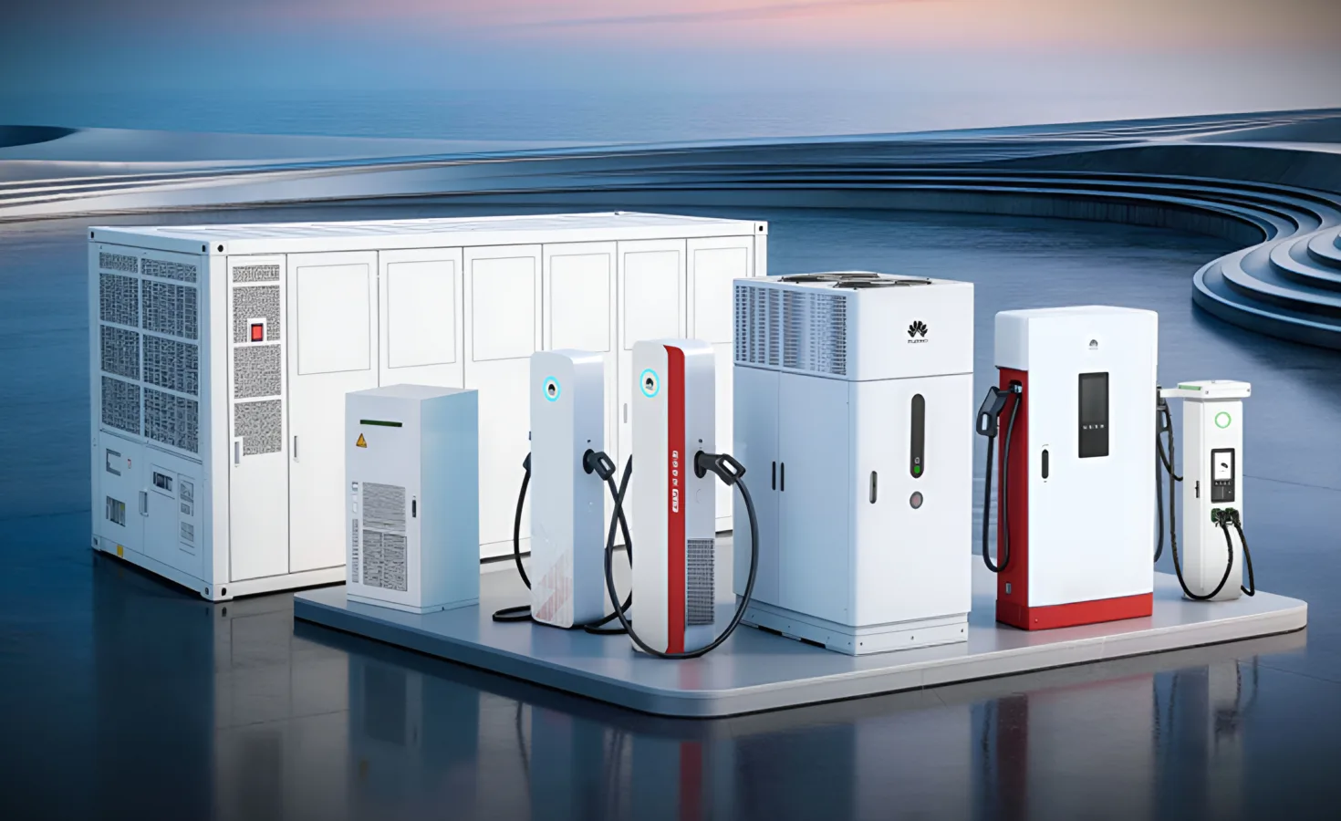 Sistem de încărcare rapidă pentru vehicule electrice cu integrare solară.