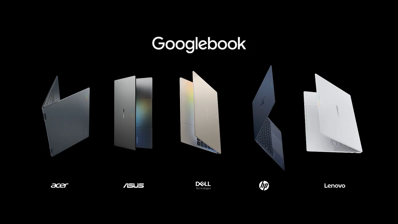 Gama de laptopuri Googlebook cu design modern și specificații avansate.