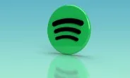 Logo Spotify pe fundal albastru, simbolizând muzica și fitnessul.