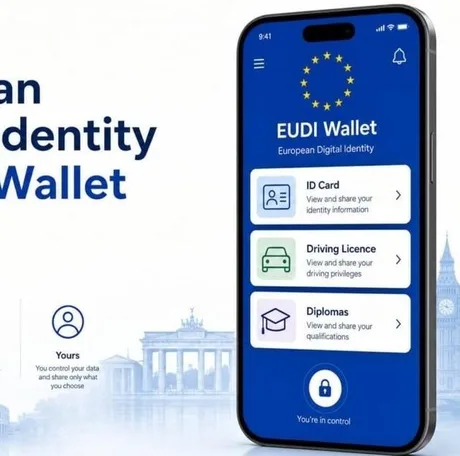 Aplicația EUDI Wallet pentru gestionarea identității digitale pe telefon.