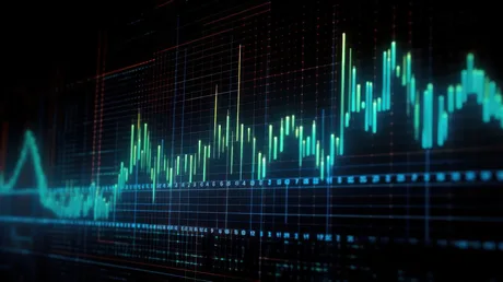 Grafic de bursă cu fluctuații ale indicelui BET și lichiditate scăzută.