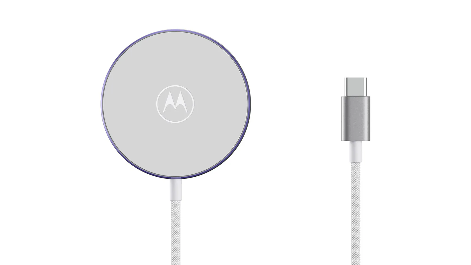 Încărcătorul magnetic Moto Snap, design elegant și cablu USB-C.