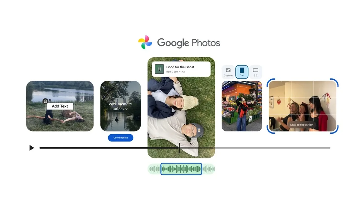 Instrumente AI pentru retușarea rapidă a trăsăturilor faciale în Google Photos.