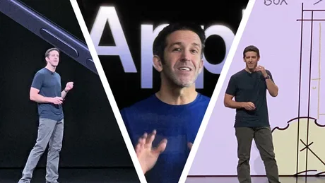 John Ternus pe scena unui eveniment Apple, pregătindu-se să prezinte noutăți.