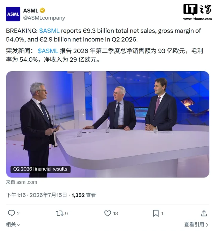 ASML își revizuiește prognoza financiară pentru 2026, cu vânzări în creștere.