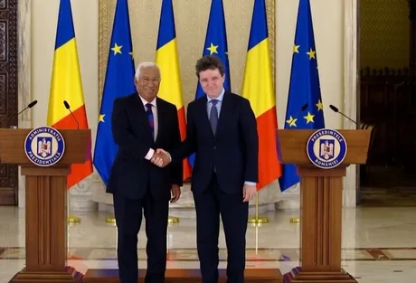 Întâlnire oficială între António Costa și Nicușor Dan la Palatul Cotroceni.