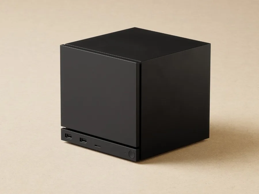 Dispozitiv compact Steam Machine pregătit pentru lansare.