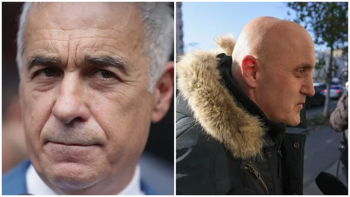Călin Georgescu și Horațiu Potra în fața instanței, așteptând verdictul.