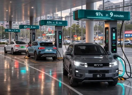 Stații de încărcare ultrarapidă pentru vehicule electrice în China.