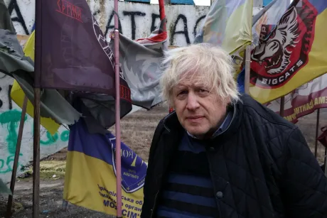 Boris Johnson exprimându-și opinia despre sancțiunile pentru motorina rusească.