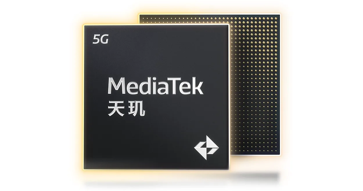 Cip MediaTek pentru smartphone-uri, evidențiind tehnologia avansată 5G.