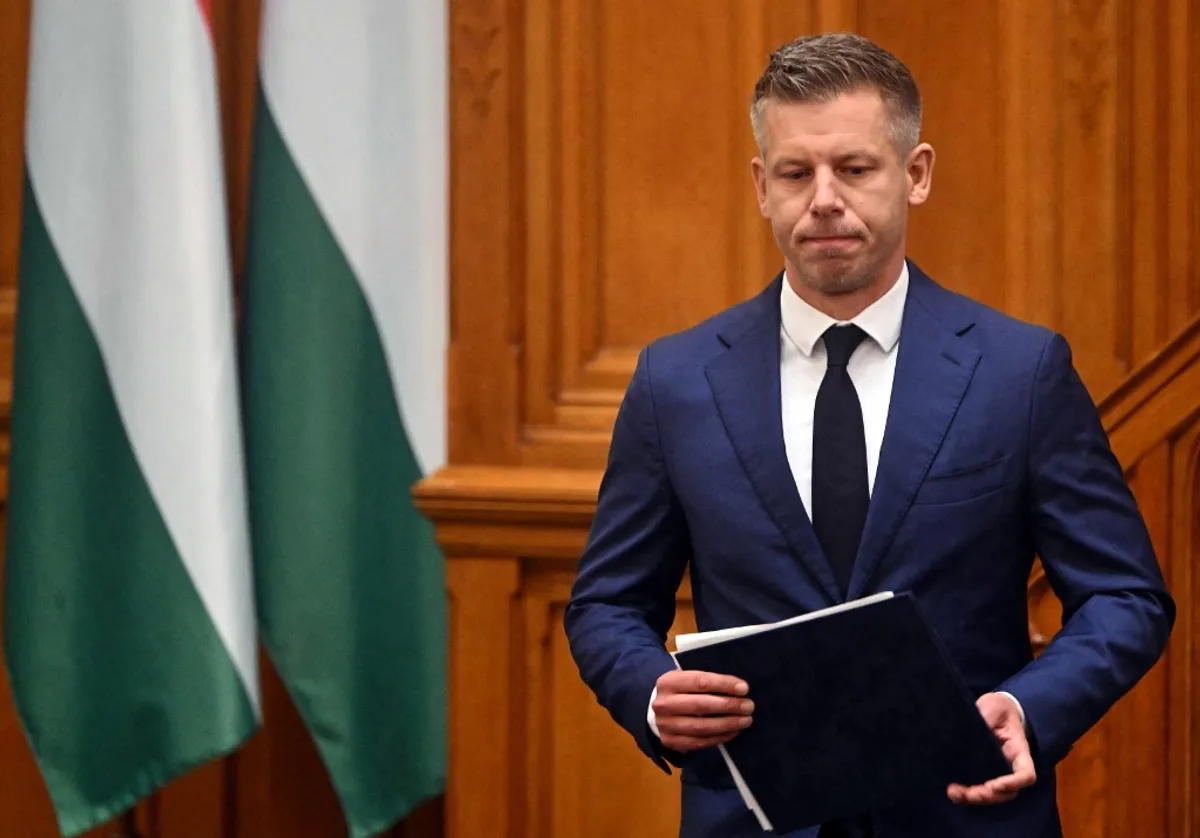 Premierul Ungariei, Peter Magyar, la o întâlnire oficială.