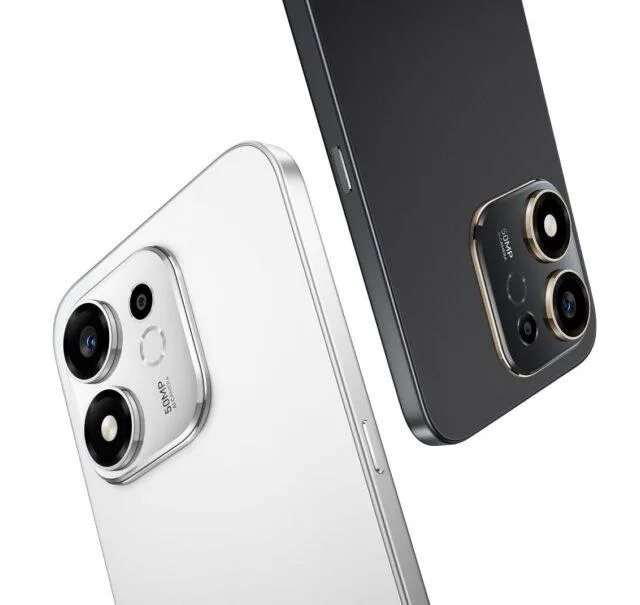 Două telefoane cu camere distincte, evidențiind designul modern și elegant.