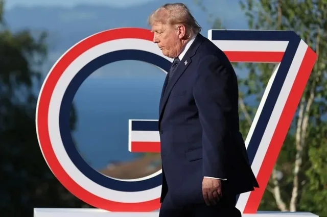 Donald Trump la summitul G7, discutând despre securitatea maritimă și deminarea Ormuz.