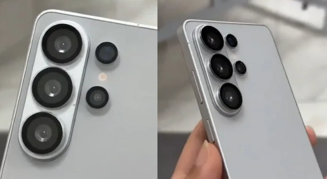 Detalii ale camerei telefonului Galaxy S26 Ultra cu design revizuit și colțuri rotunjite.