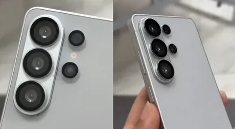 Detalii ale camerei telefonului Galaxy S26 Ultra cu design revizuit și colțuri rotunjite.