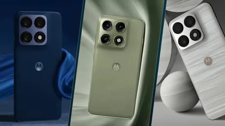 Smartphone cu design elegant și specificații tehnice avansate, disponibil în culori variate.