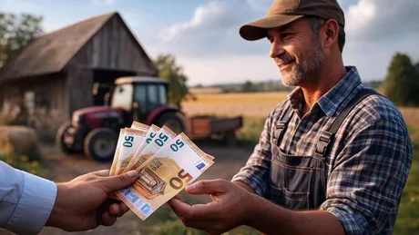 Un agricultor primește bani pentru investiții agricole colective.