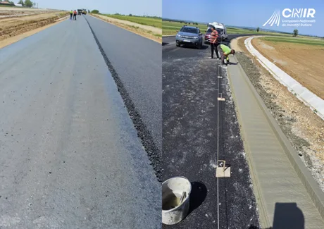 Lucrări avansate pe lotul Chiribiș–Biharia, cu echipe și utilaje în acțiune.