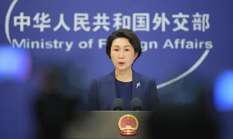 Mao Ning, purtătoarea de cuvânt a Ministerului chinez de Externe, la o conferință de presă.