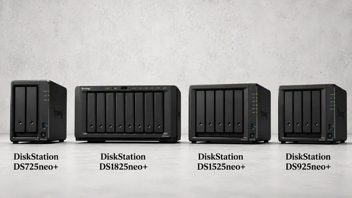 Noua serie DiskStation neo+ oferă opțiuni de stocare flexibile pentru utilizatori.