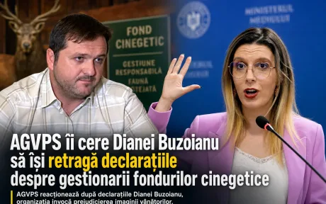 Reacția AGVPS la declarațiile ministrului Mediului despre gestionarii fondurilor cinegetice.