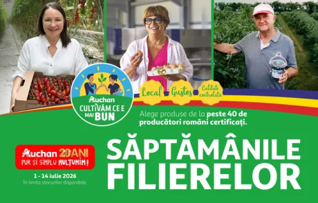 Produse locale de la peste 40 de producători români, disponibile în Auchan.