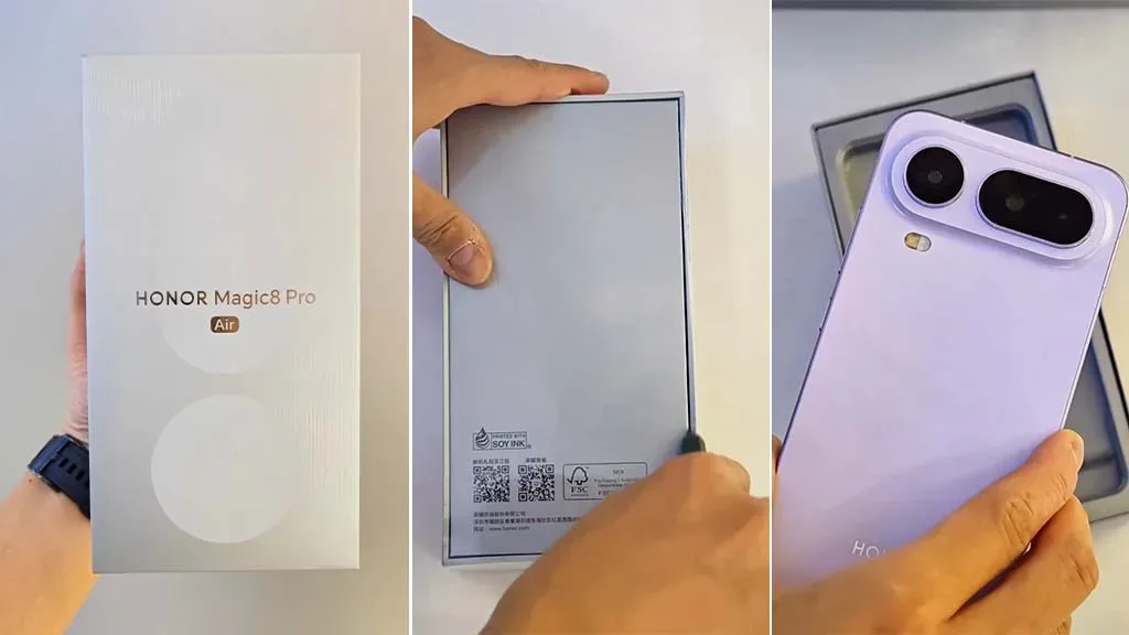 Despachetarea telefonului HONOR Magic 8 Pro Air, cu un design elegant și specificații impresionante.