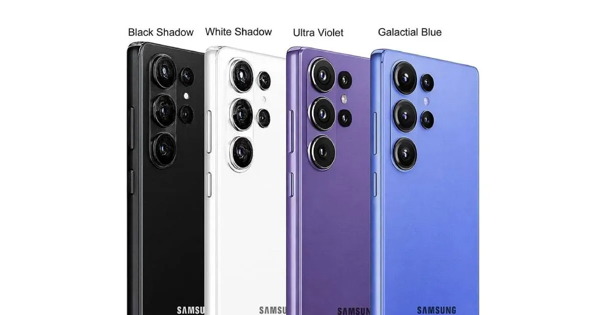 Patru telefoane Samsung cu module foto orizontale distincte.