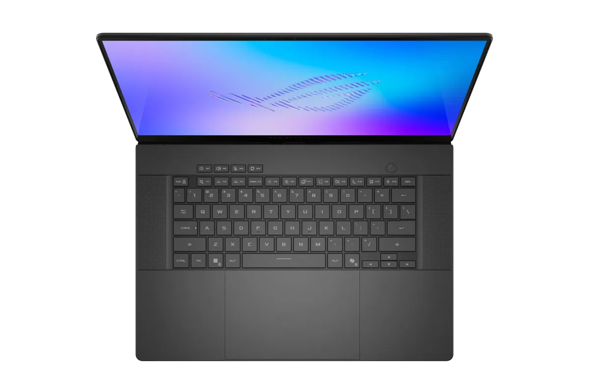 Vedere de sus a tastaturii laptopului ASUS Zephyrus G16.