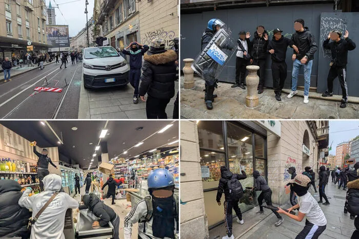 Violențe și jafuri în centrul Milano, provocând îngrijorări pentru comerț și turism.