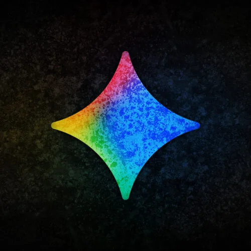 Logo colorat cu un design abstract, simbolizând inovația tehnologică.