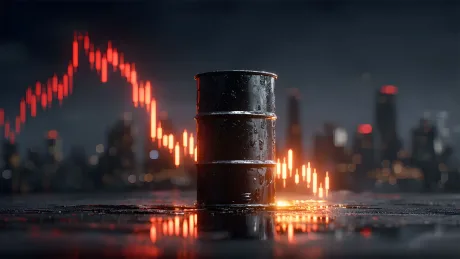 Cilindri de petrol pe fundalul unui grafic de prețuri în creștere.