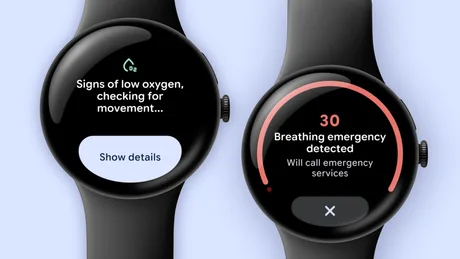 Ceasul Pixel Watch detectează urgențe respiratorii și apelează serviciile de urgență.