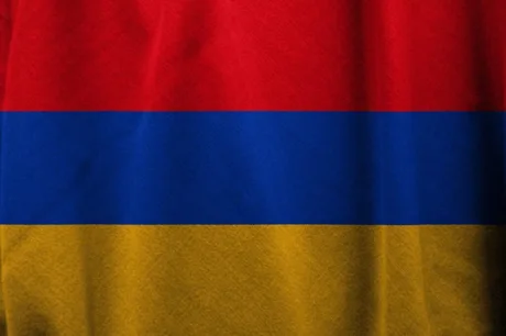 Steagul Armeniei cu culorile roșu, albastru și galben.